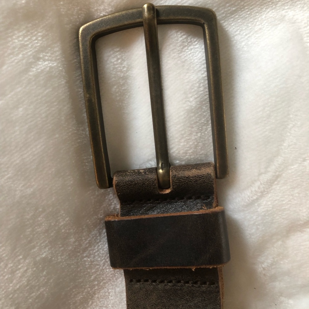 GAP Brown Leather Belt with Embossed Logo